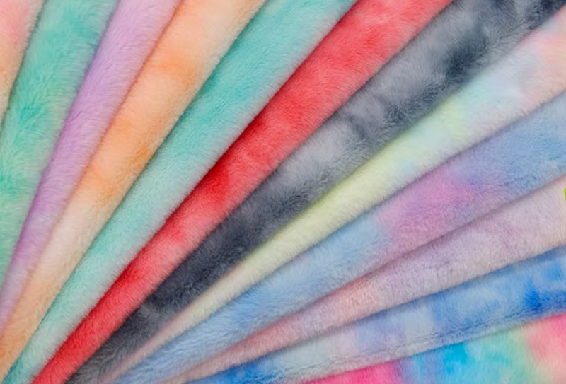 450mg 165cm Vải lông thỏ in màu tie-dye thích hợp làm gối/đồ chơi sang trọng