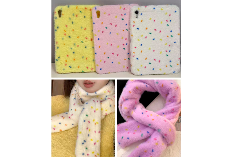 In giả lông chồn bằng polyester nguyên chất có chấm đầy màu sắc In giả lông chồn bằng polyester nguyên chất có chấm đầy màu sắc
