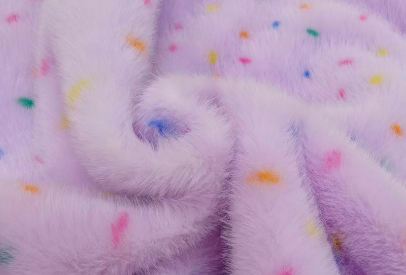 In giả lông chồn bằng polyester nguyên chất có chấm đầy màu sắc In giả lông chồn bằng polyester nguyên chất có chấm đầy màu sắc
