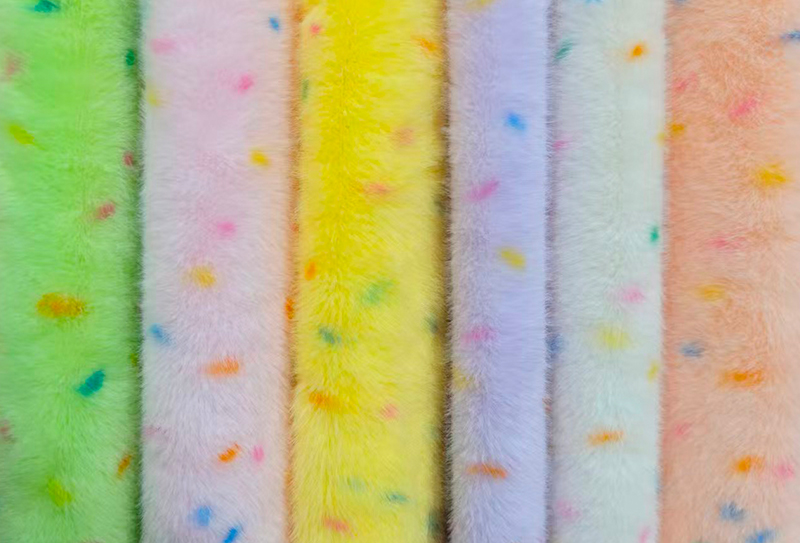 In giả lông chồn bằng polyester nguyên chất có chấm đầy màu sắc In giả lông chồn bằng polyester nguyên chất có chấm đầy màu sắc